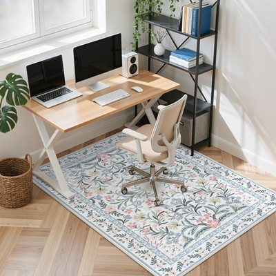 #ad Anidaroel Office Chair Mat for Hardwood Floor Tile Floor 48quot;x60quot; Boho Floral... $39.99