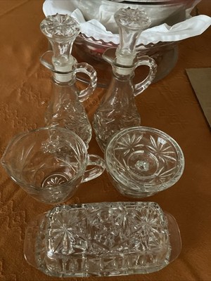 NIB Vintage Anchor Hocking Early American Prescut 11 Pc Table Service Set - EAPC