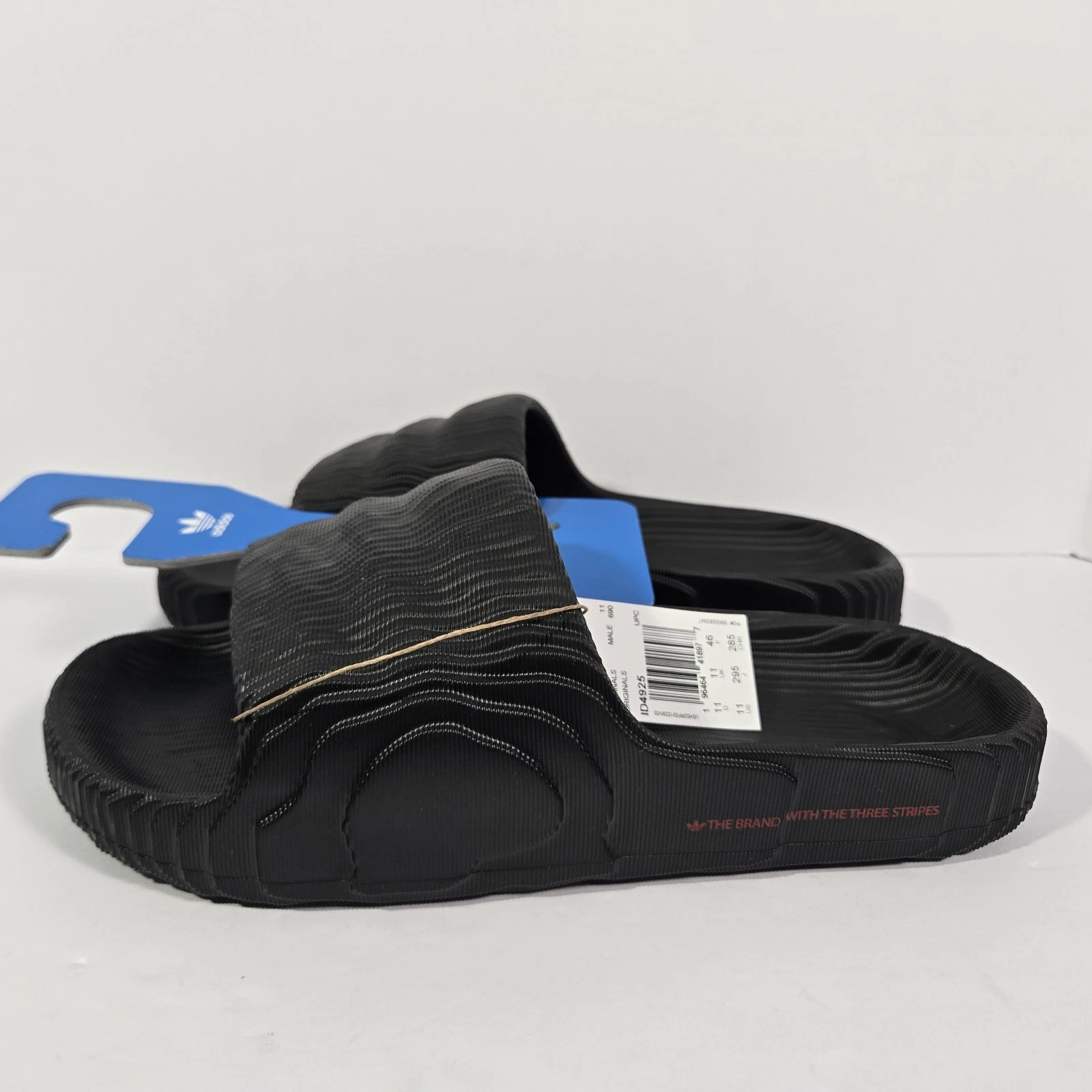 Adidas Adilette 22 Slides Black Scarlet Slip On Sandals Mens Size 11 NEW ID4925