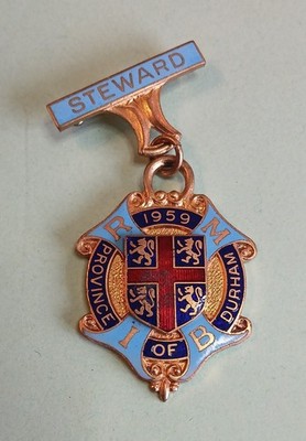 Vintage Royal Masonic Institution For Boys Steward 1959 Durham Medaille Juwel