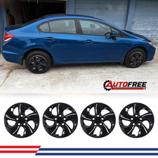 Set Of 4 Black 15 Hubcaps For 2013-2015 Honda Civic Bolt-on 44733-tr3-a00 Set Of 4 Black 15 Hubcaps For 2013-2015 Honda Civic Bolt-on 44733-tr3-a00