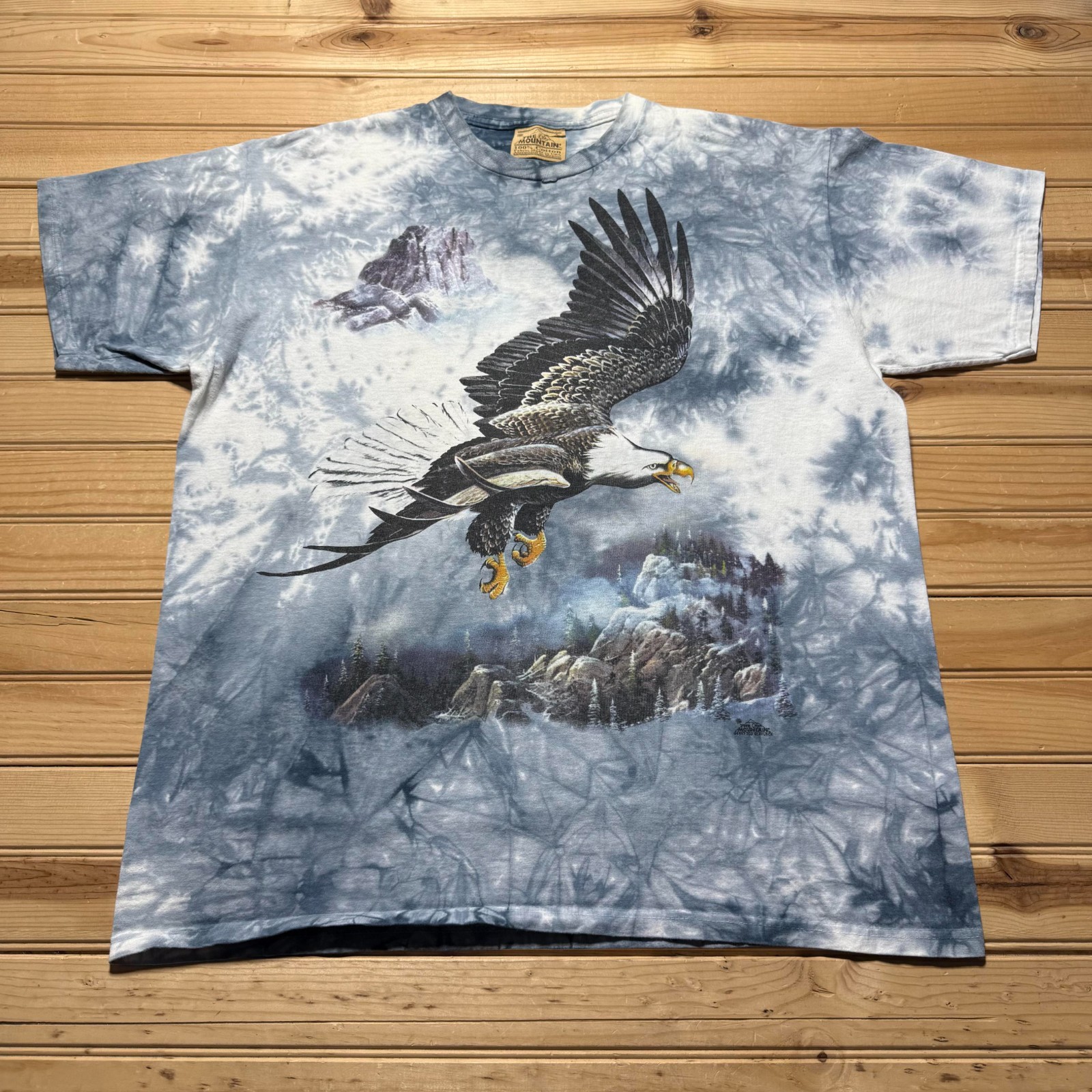 Vintage 1997 The Mountain Bald Eagle Mountain Glacier Wildlife Shirt Size Large