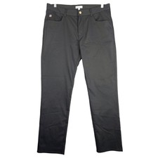 Peter Millar EB66 Mens Pants Black Straight Fit Casual Chinos 35x30 Fits 35x29