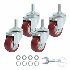 Swivel Caster Wheels 2 Inch Heavy Duty Threaded Stem Casters 3/8"-16x1 Set of 4