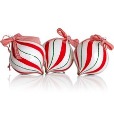 Ornativity Peppermint Candy Ornament Set   Christmas Candy Cane Shatterproof