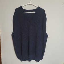 Vtg PING Sweater Vest Mens XL Navy Blue Knit Golf Pullover USA Made V Neck