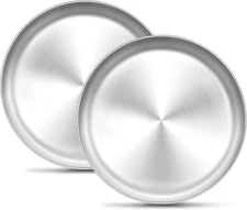 9 Inch Pizza Pan Set of 2, Stainless Steel Small Crispy Pizza Tray, round Pizza