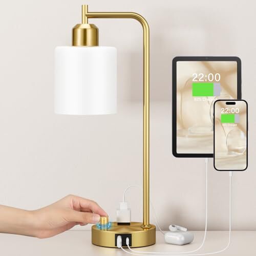 Gold Lamp for Bedroom Industrial Bedside Table Lamp Gold
