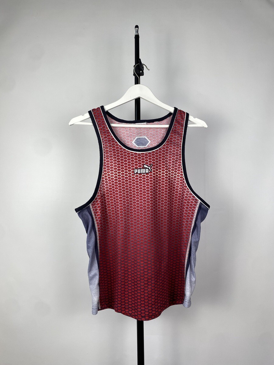 🔥 PUMA Vintage Sport Tank Top Center Logo Men's S Size