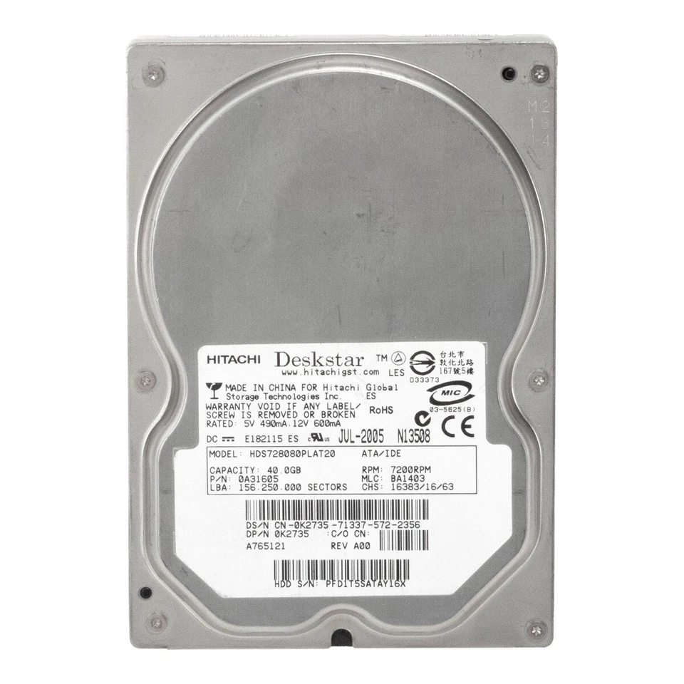 Dell Hard Drive 0K2735 HDS728080PLAT20 80GB 7.2K 2MB ATA 3.5 Inch - Image 3 of 3