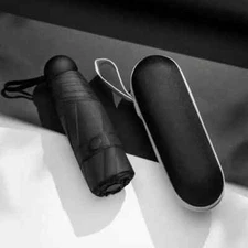 Mini Pocket Compact Umbrella Sun Anti UV 5 Folding Rain Windproof + Carry Case-
