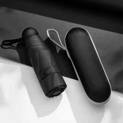 Mini Pocket Compact Umbrella Sun Anti UV 5 Folding Rain Windproof + Carry Case-