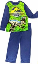 Boy's Jurassic World 2-Piece Flannel Pajama Sleep Set, Size 4-5