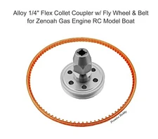 Alloy 1/4" Flex Collet Coupler w/ Fly Wheel & Belt for Zenoah Gas Engine RC Boat