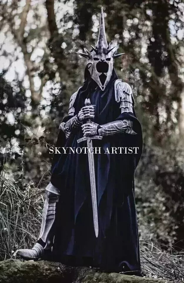 DISFRAZ COMPLETO DEL REY BRUJO DE ANGMAR - TRAJE NAZGUL OSCURO DEL SEÑOR DE LOS ANILLOS