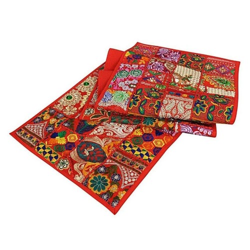 Indian Cotton Patchwork Table Runner Embroidered Dining Table Tapestry 152X45 cm - Picture 4 of 4