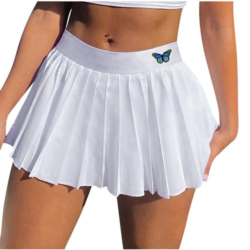 Women Sexy High Waist Mini Pleated Skirt Ladies Casual Tennis Style Skater Skirt - Picture 6 of 48