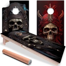 Ghost Pirates Skull Gothic Art Cornhole Board Wraps and Decals Vinyl Sticker