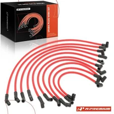 A-Premium 10Pcs Red Spark Plug Wire Set for Ford F-150 Mustang V8 5.0L 10.5mm