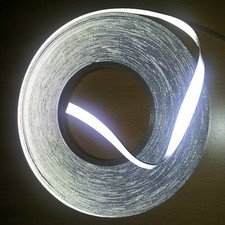 Silver both side Reflective span fabric sew on tape, 15mm, Hight Vis reflective
