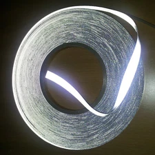 Silver both side Reflective span fabric sew on tape, 15mm, Hight Vis reflective