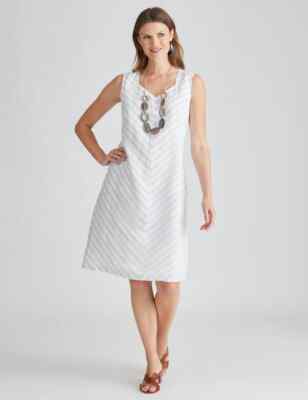 W.LANE TEXTURED SILVER STRIPE LINEN DRESS WAS $129.99 NWT (8-20) | eBay  Australia