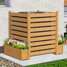 NAIZEA 3 Panels 36"Wx45"H Air Conditioner Fence Privacy Screen with Planter Box