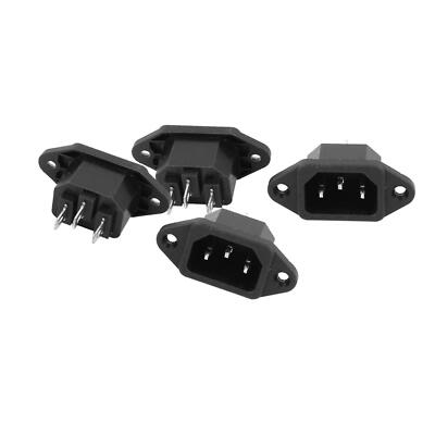 4PCS AC 250V 10A IEC 320C14Panel Mount Plug Adapter Power Anschluss Sockel de