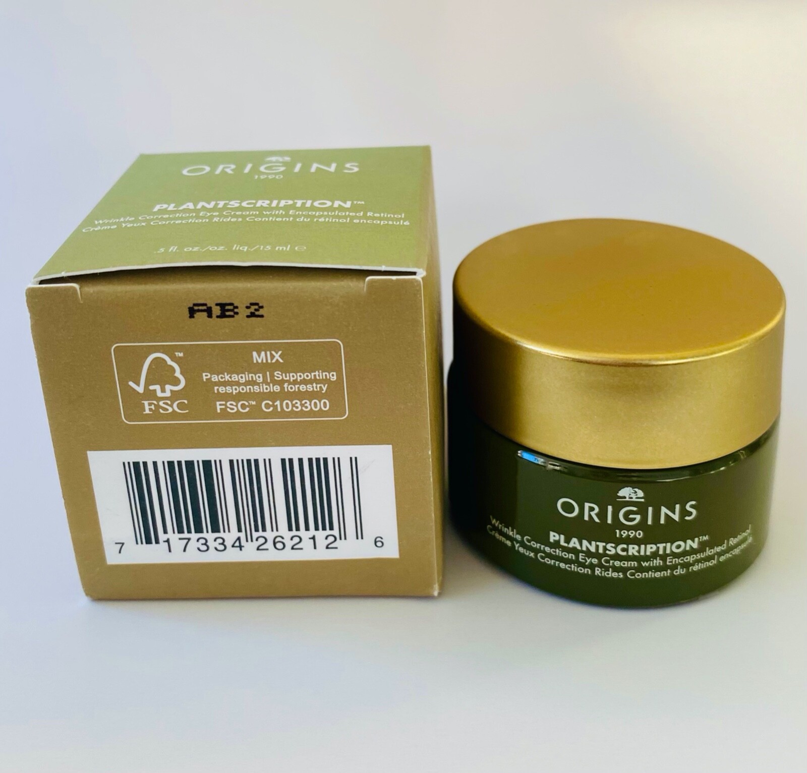 Origins Plantscription Wrinkle Correction Eye Cream 0.5oz/15ml With Retinol -NEW