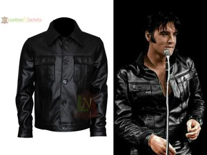 elvis black leather jacket