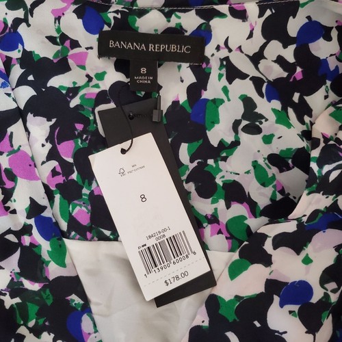 Banana Republic Maxi Dress Womens 8 Floral Shirred Waist V-neck Sleeveless Party - Picture 5 of 14