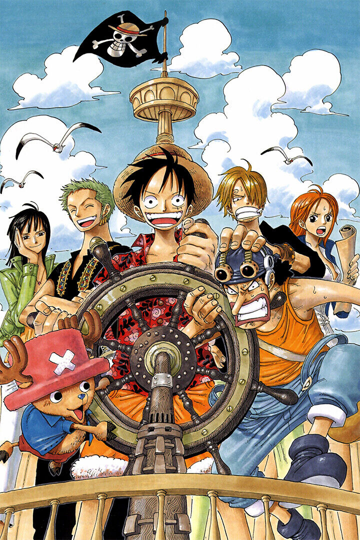 One Piece Manga Anime Version 3 Block Giant Wall Art Poster