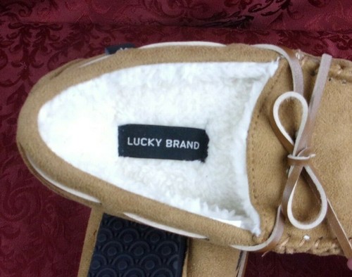 Lucky Brand Girls or Boys Plush Faux Fur Lined Moccasins Slipper Shoes Size 2-3 - Picture 5 of 6