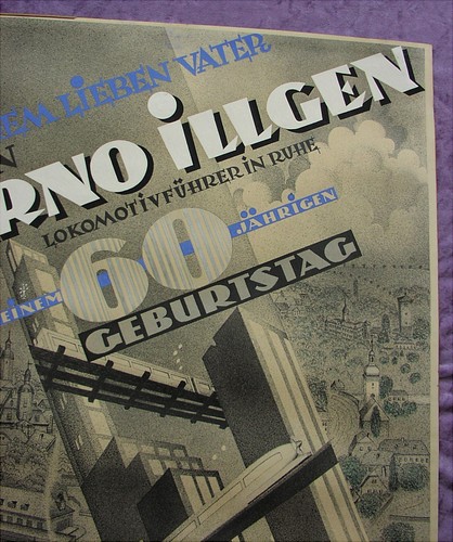 Rare alte Handzeichnung Künstler Illgen Eisenbahn Glauchau 1932 Bauhaus Stil - Bild 3 von 7