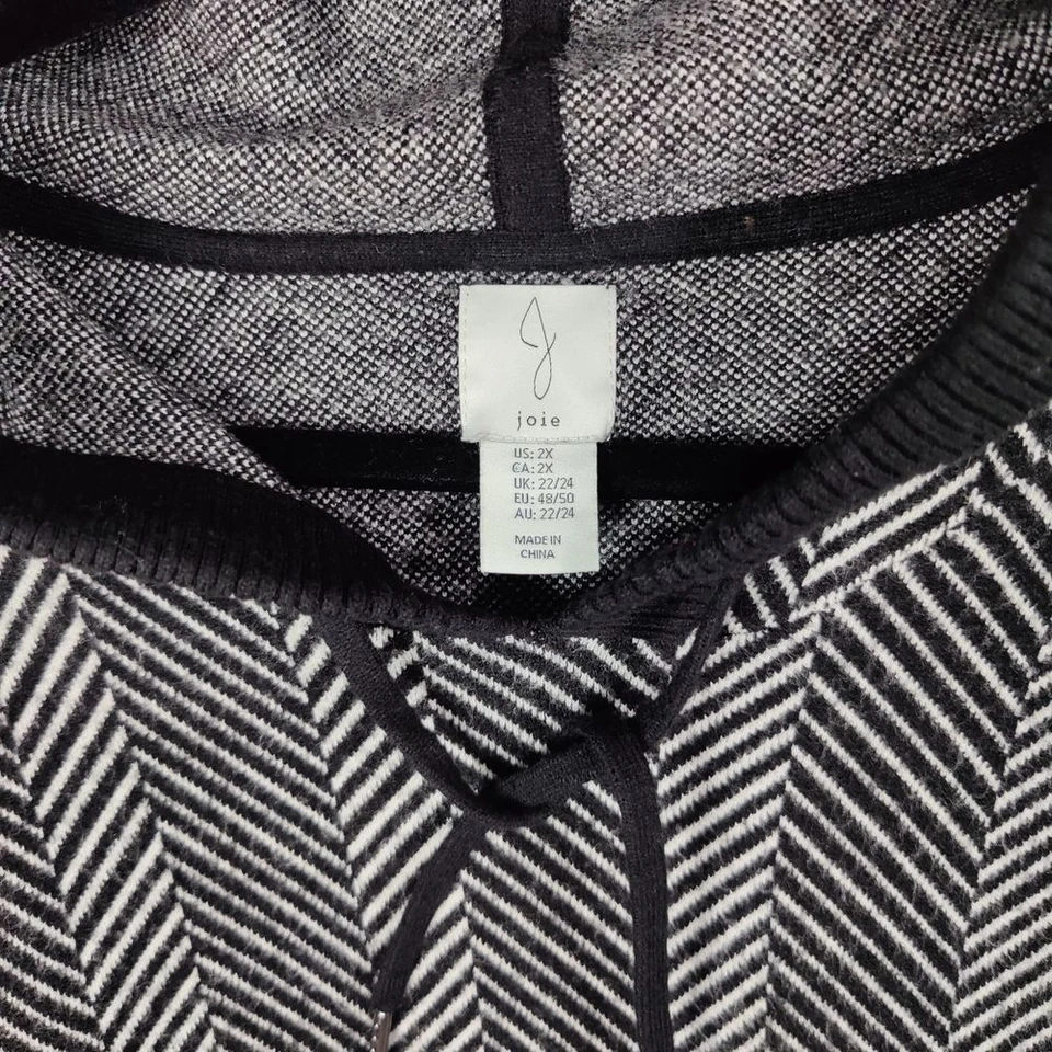 Sudadera con Capucha JOIE para Mujer Talla 2X Chevron Rayas Pullover Tejido Pesado Cálida Cómoda Foto 3 de 4