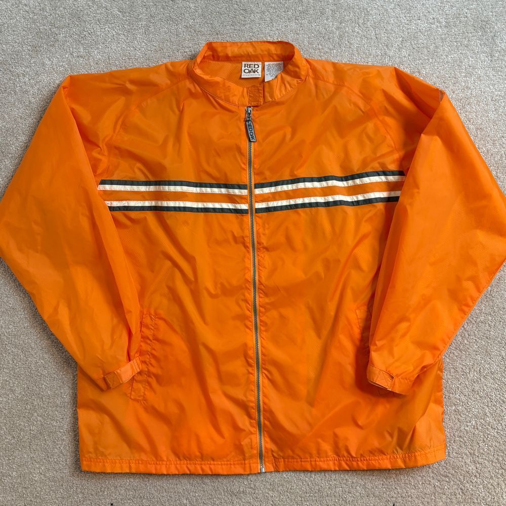 Chaqueta cortavientos Tennessee naranja con detalle de rayas retro deportiva XXL