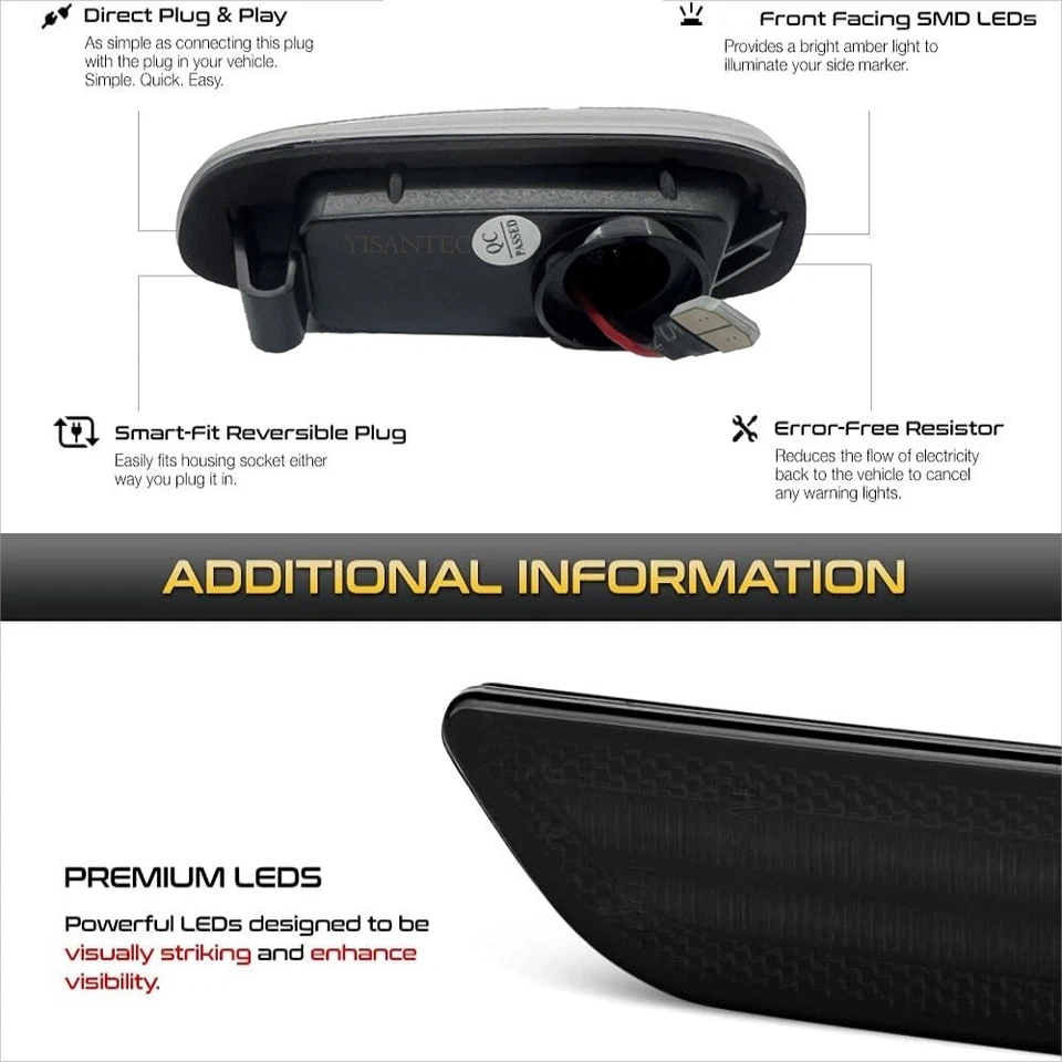 For 1993-01 Subaru Impreza Front Dynamic Amber LED Side Marker Turn Signal Lamp Foto 2 de 4