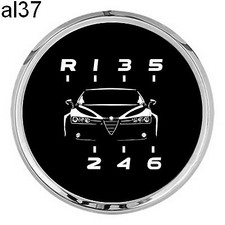 ALFA   Pomello di cambio in pelle retroilluminato  led  bianco  6 velocità led 