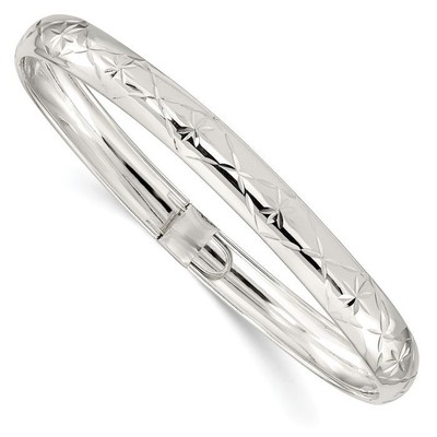 Flexibler Armreif 925 Sterling Silber 7 mm