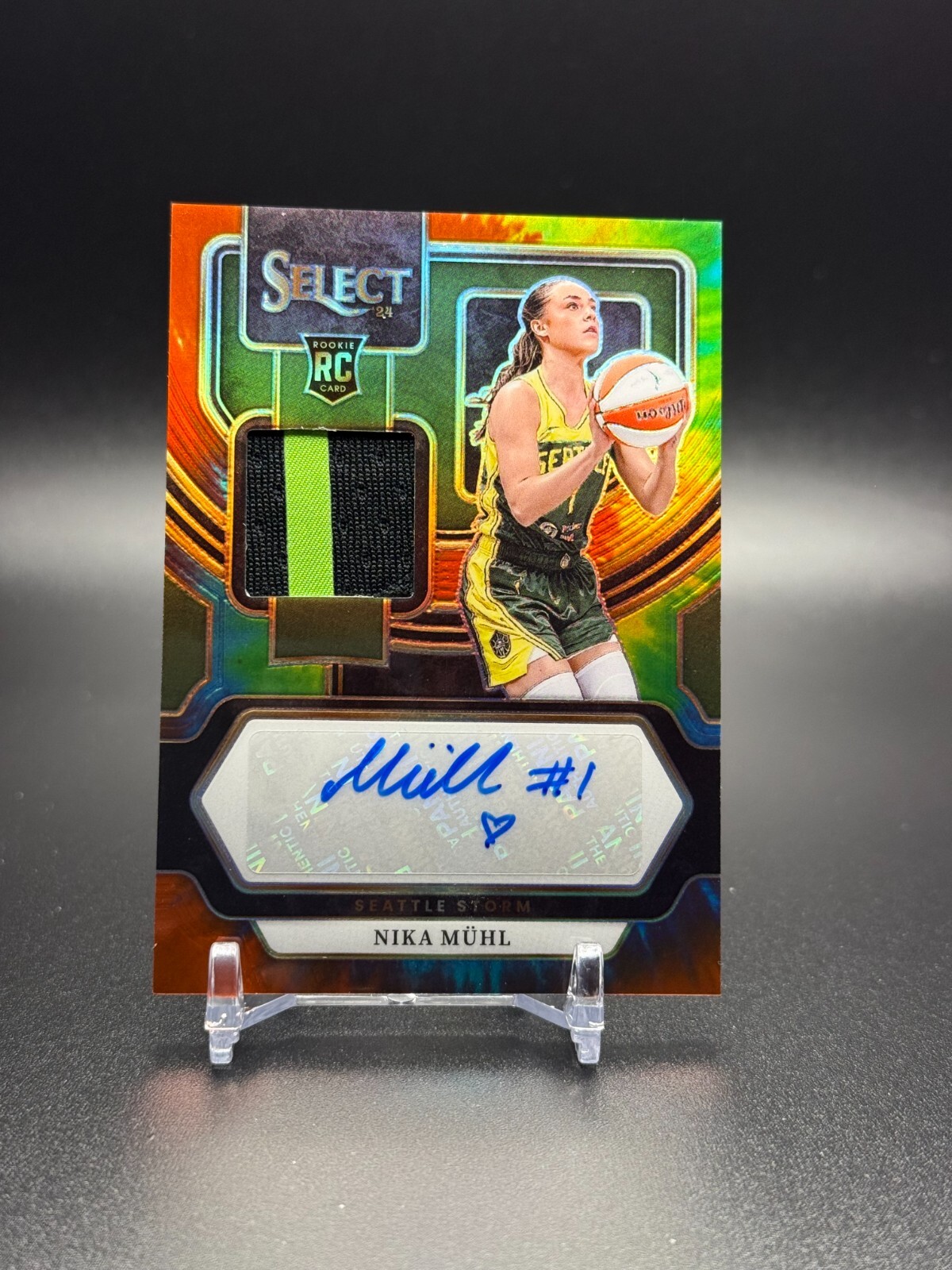 NIKA MUHL 2024 Panini Select WNBA /25 Autograph RPA Patch Rookie Tie-Dye STORM