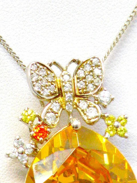 DQCZ Sterling Silber 925 Anhänger mit Schmetterling & Blüten Butterfly Pendant - Bild 2 von 4