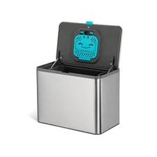 Home Zone Living Kitchen Compost Bin with CleanAura, Stainless Steel, Small a...