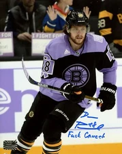 David Pastrnak Boston Bruins Signed Autographed "F*** Cancer" Inscribed HFC 8x10