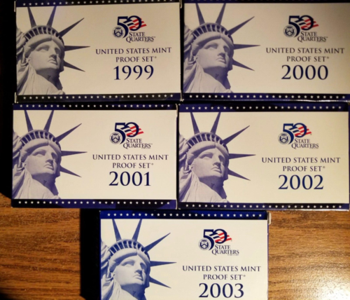 1999 - 2003 S États-Unis ensemble épreuve comme neuf avec boîtes et COA - Photo 1/6