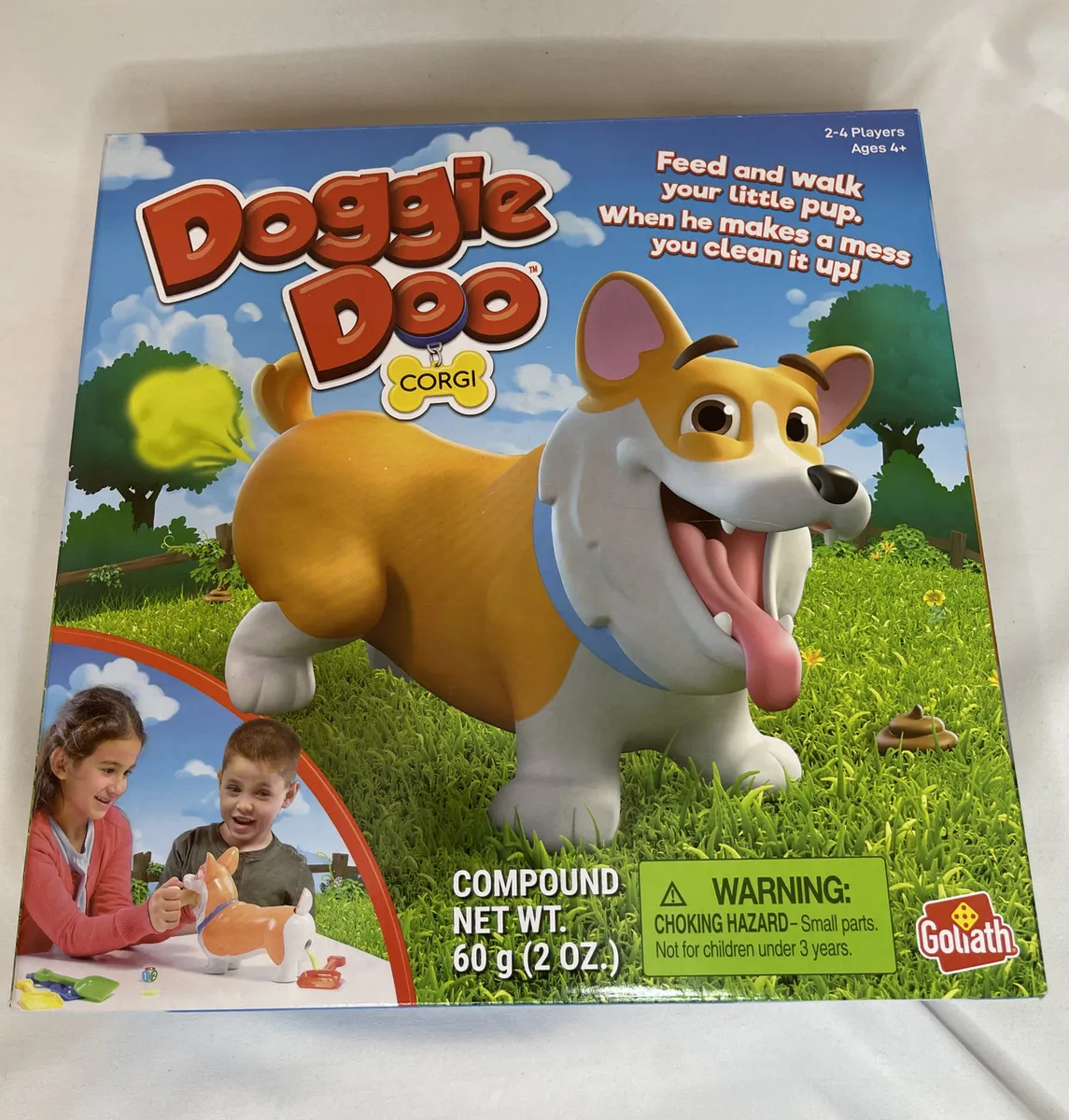 Goliath Doggie Doo Corgi Game, Feed and walk dog, clean the mess. Family  Game