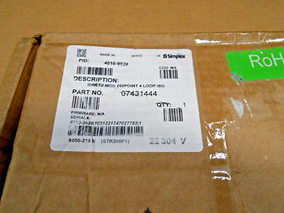 SIMPLEX 4010-9929 07431444 IDNET 2 MODULE 250 POINT 4 LOOP FACTORY