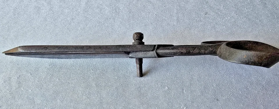 Antike Schneiderschere, Polsterer, Sattler, 25 cm, Frankreich mit Stempel; - Bild 2 von 4