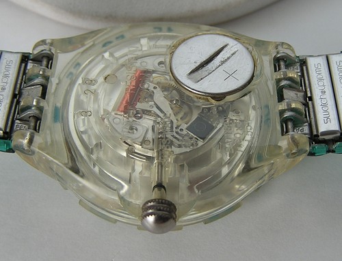 Nice Used Swatch 1993 Mint Drops Scuba Dive Watch w/ Orig Stretch Band Works ! - Picture 4 of 9