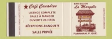 Matchbook Cover - Cafe Canadien Farnham QC Full Length
