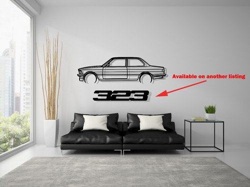 Bmw E21 Wandkunst aus Metall Wandbilder Silhouette ALPINA 316 318 323 3 SERIES M - Picture 4 of 8